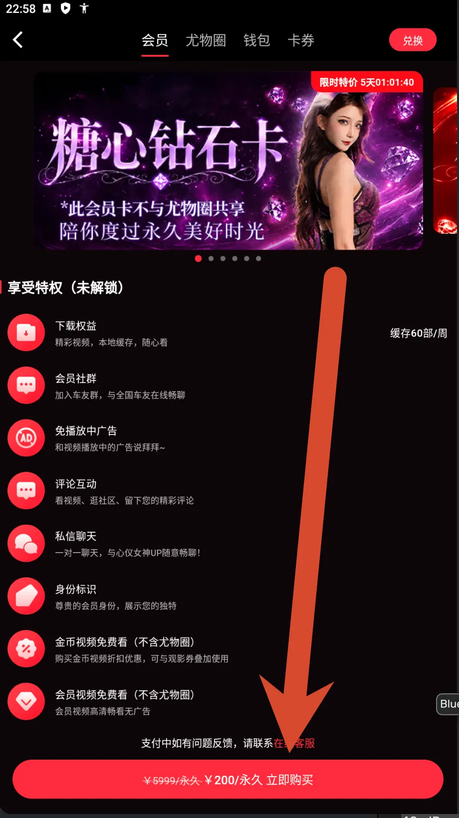 糖心Vlog钻石会员卡价格截图